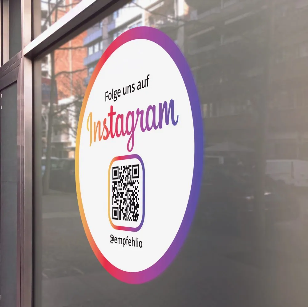 Aufkleber Sticker „Folge uns auf Instagram Rund Clean