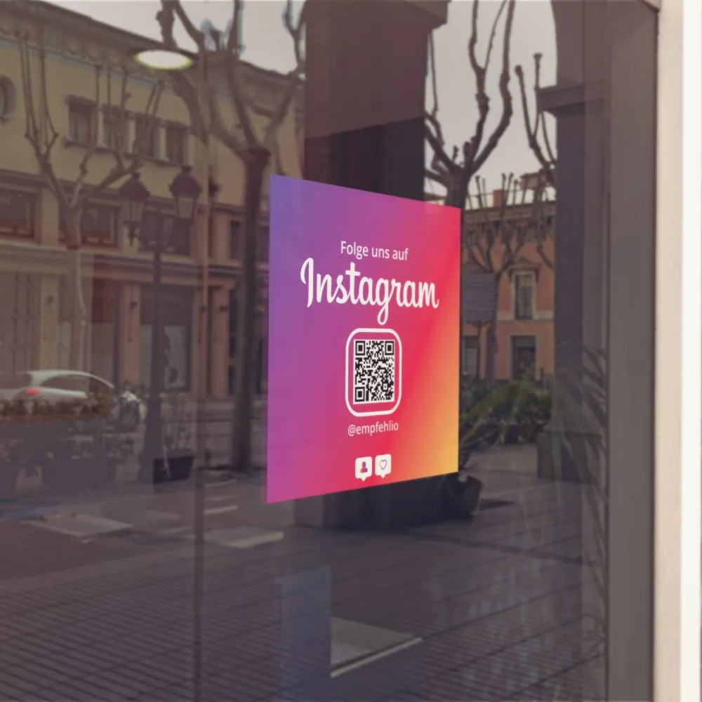 Aufkleber Sticker „Folge uns auf Instagram QUADRAT – Ansicht 2