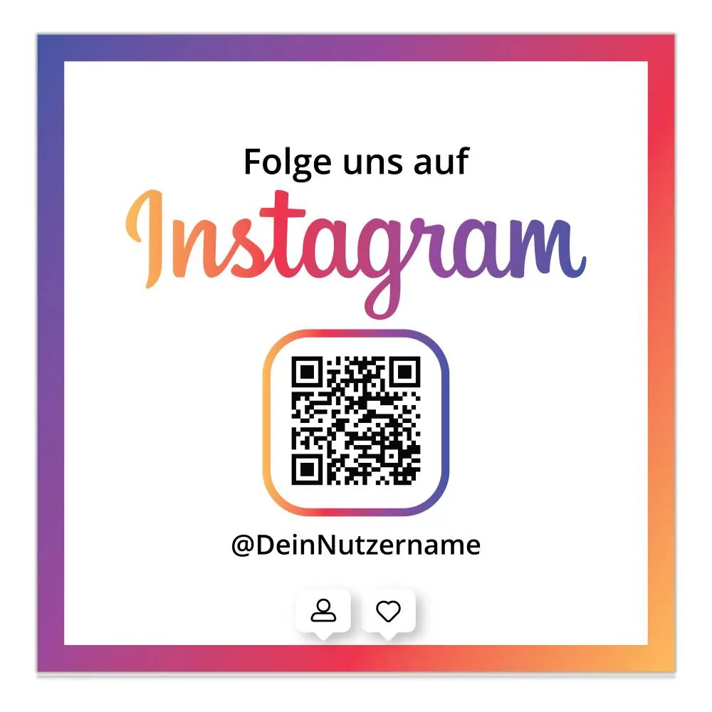 Aufkleber Sticker „Folge uns auf Instagram“ Quadrat Clean – Ansicht 2