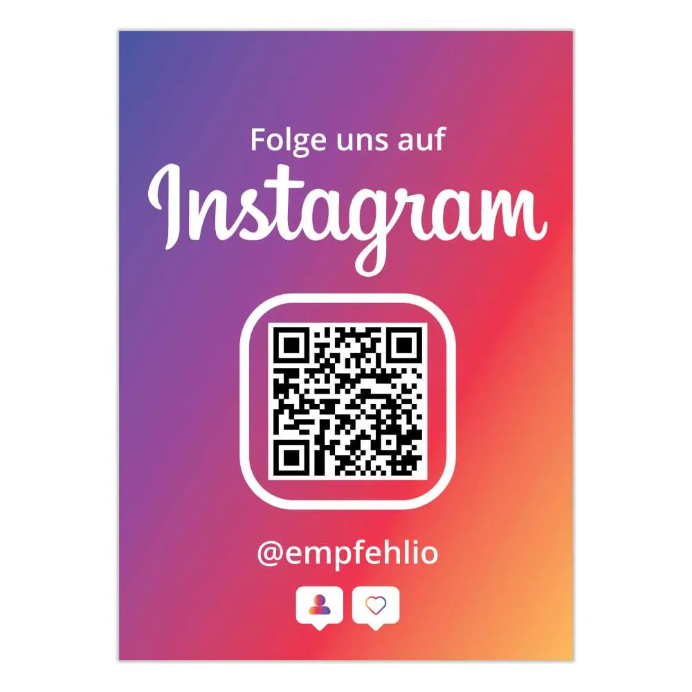 Aufkleber Sticker „Folge uns auf Instagram“ Hochkant – Ansicht 2