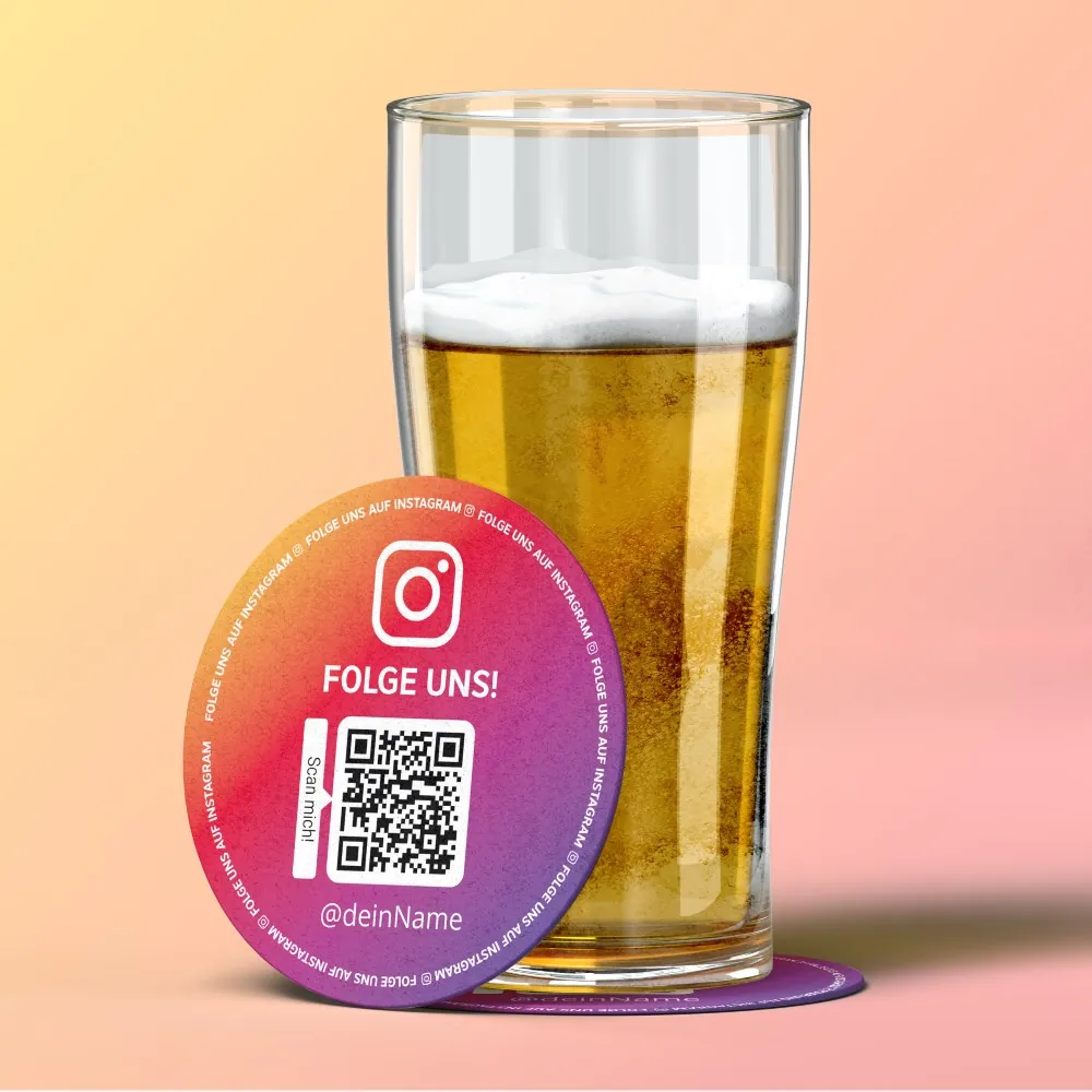 Instagram Bierdeckel Color Rund – Ansicht 2