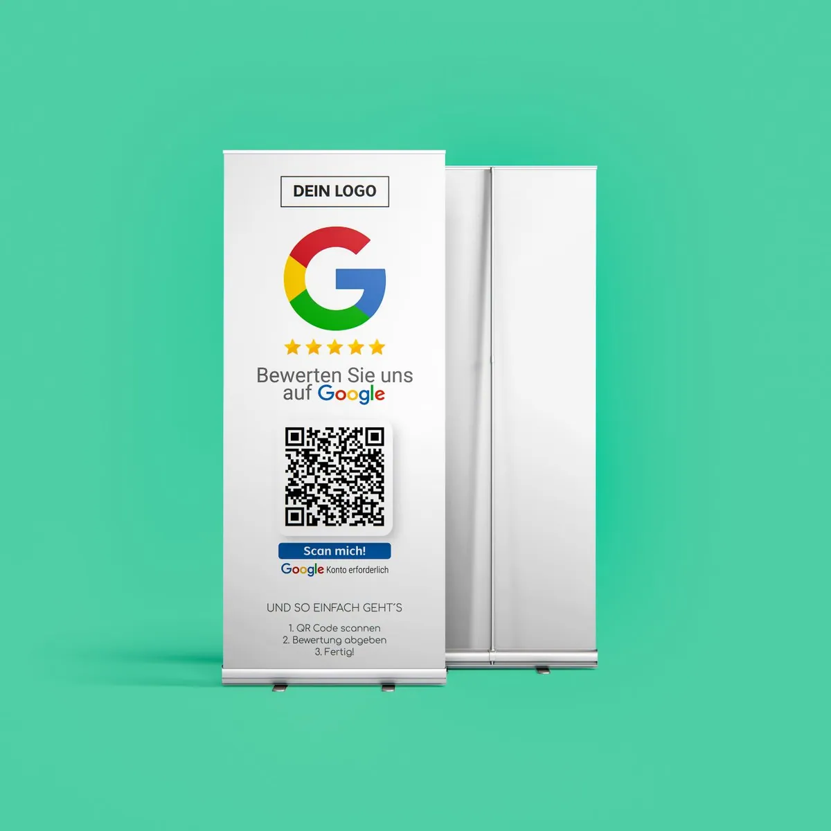 Bewerte uns auf Google Roll Up Banner