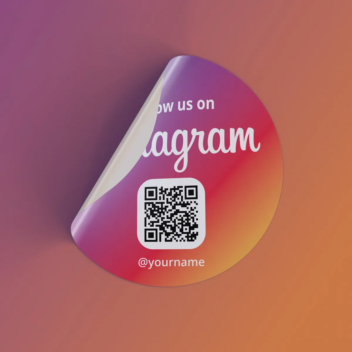 Instagram Name QR Code Sticker Color