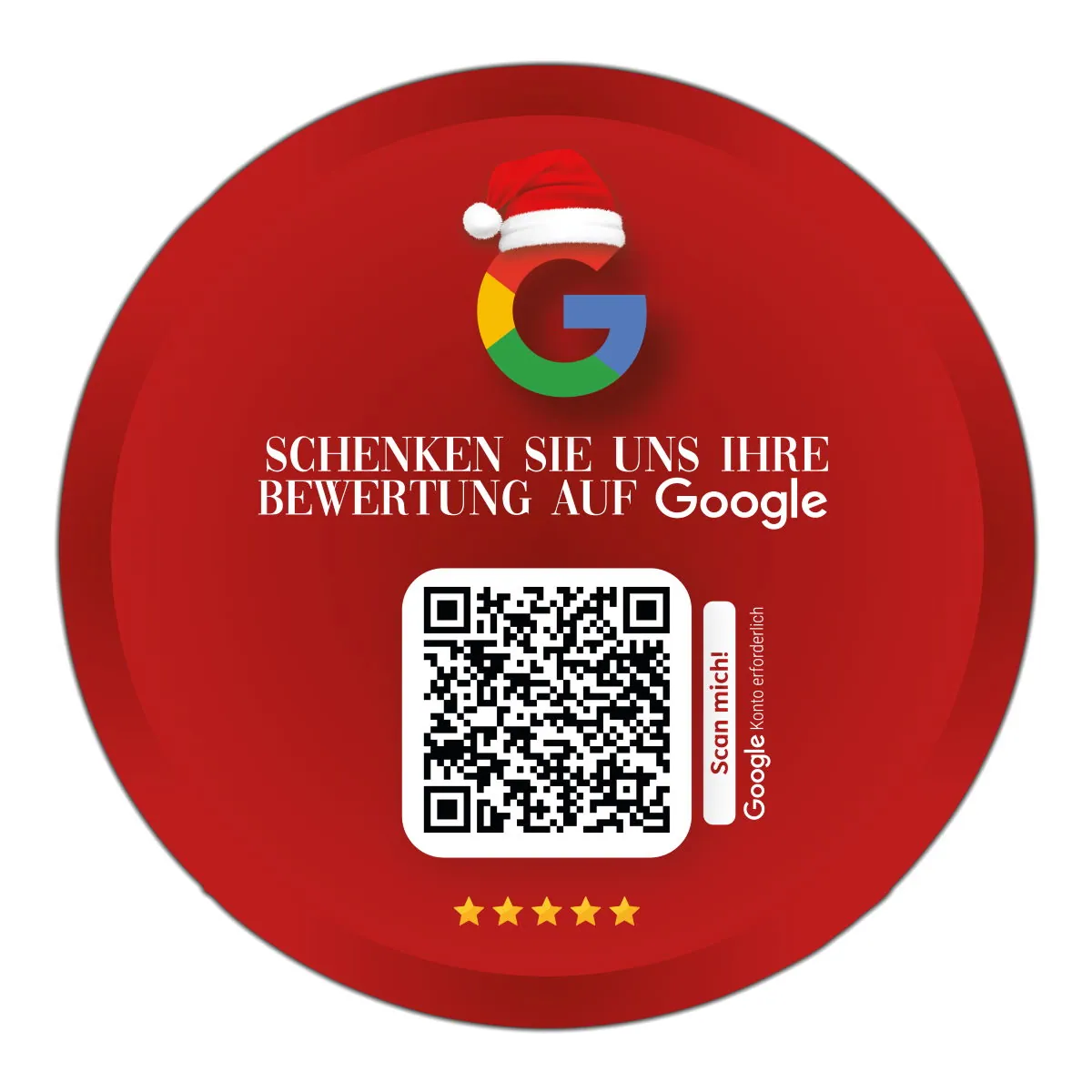 Bewerten Sie uns auf Google Aufkleber mit Google QR Code XMAS Edition rot – Ansicht 2