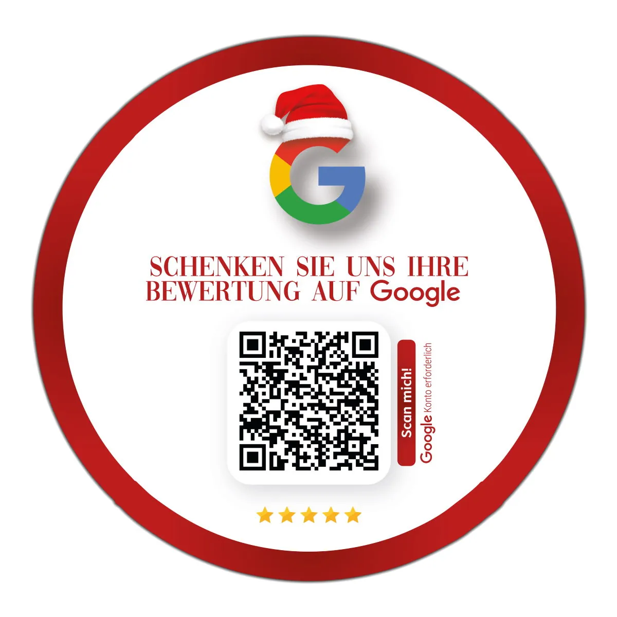 Bewerten Sie uns auf Google Aufkleber mit Google QR Code XMAS Edition weiß – Ansicht 2