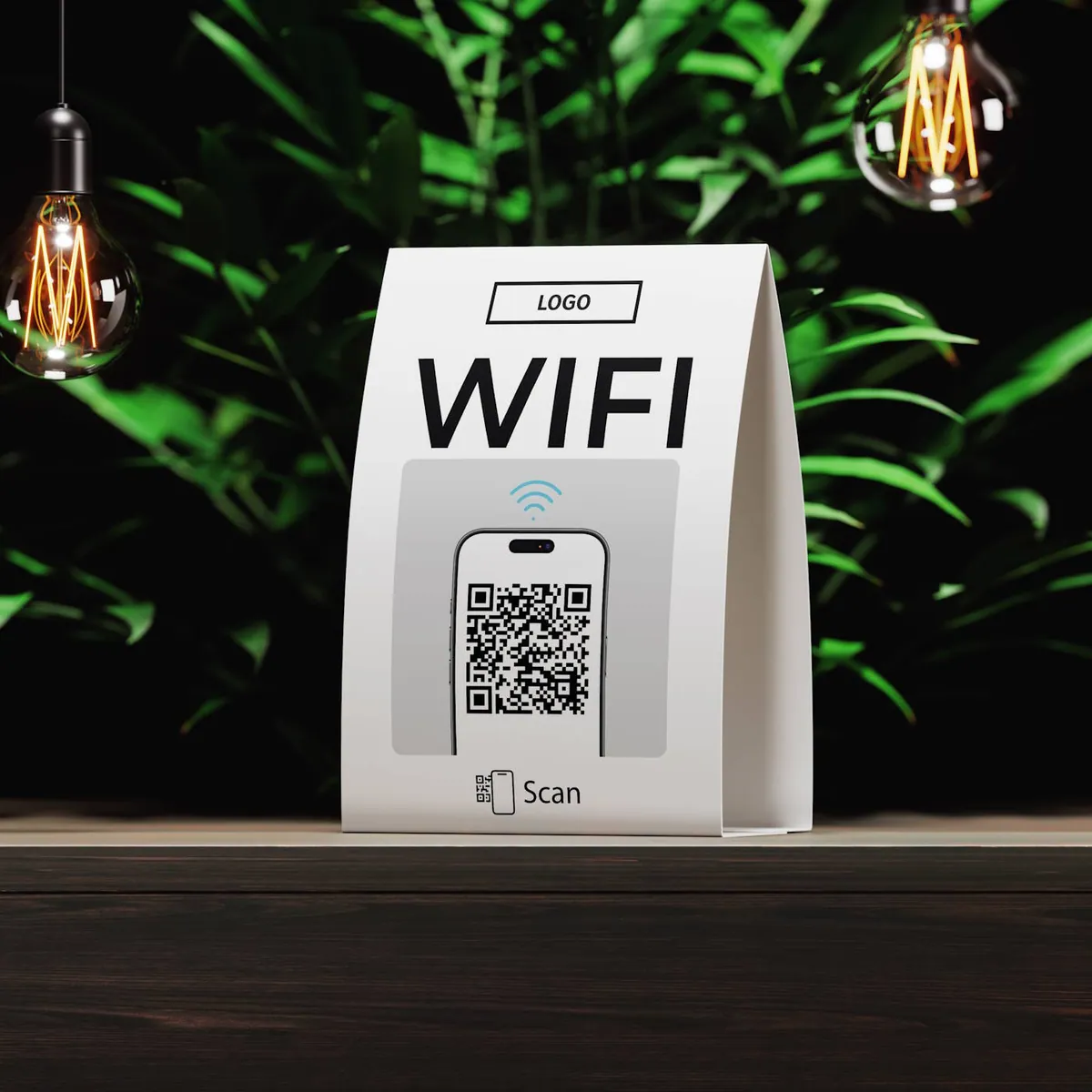WIFI QR Code Tischaufsteller Clean – Ansicht 2