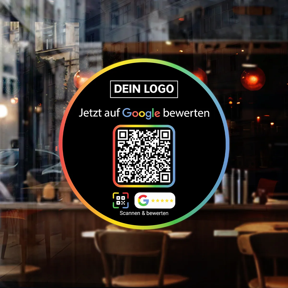 Google Bewertung QR Code Aufkleber „G“