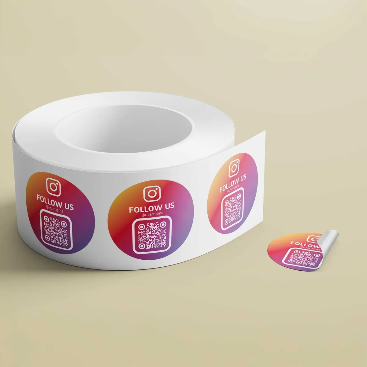 Instagram Follower QR Code Sticker Etikettenrolle – Ansicht 2