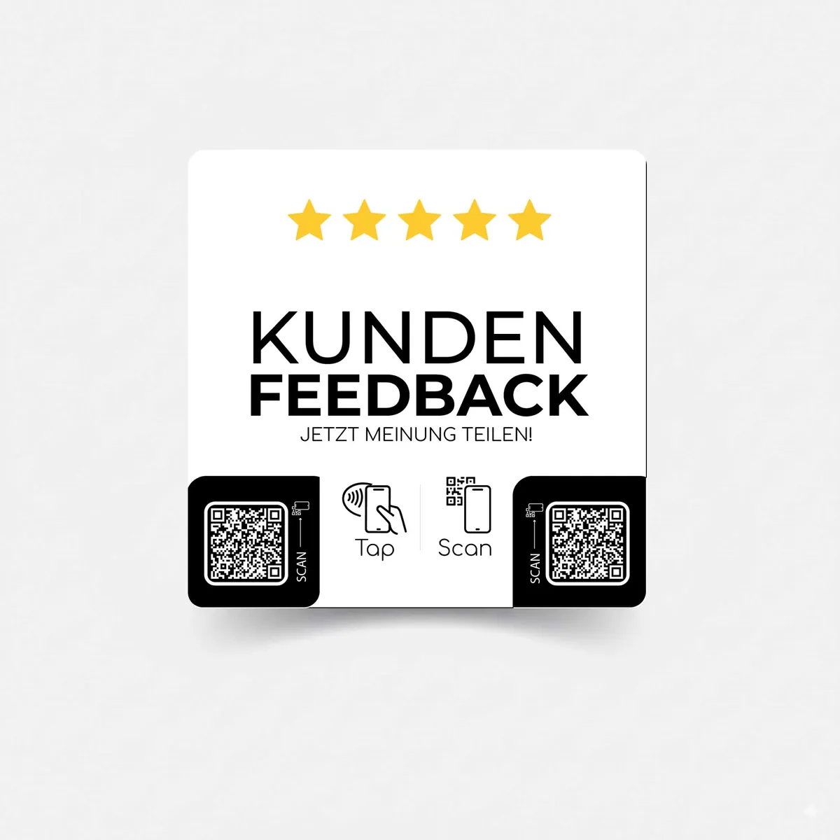 Kunden Feedback Sticker mit NFC & QR-Code
