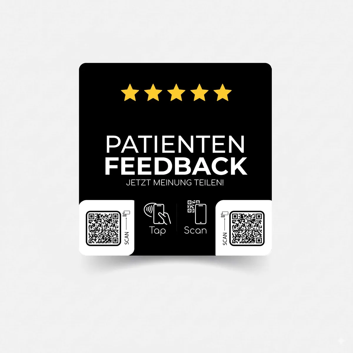 Patienten Feedback Sticker mit NFC & QR-Code