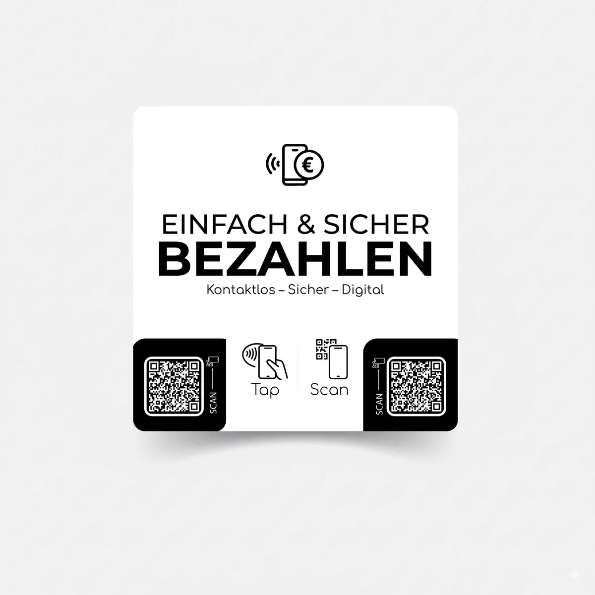 Kontaktlos Bezahlen Sticker mit NFC & QR-Code – Ansicht 2