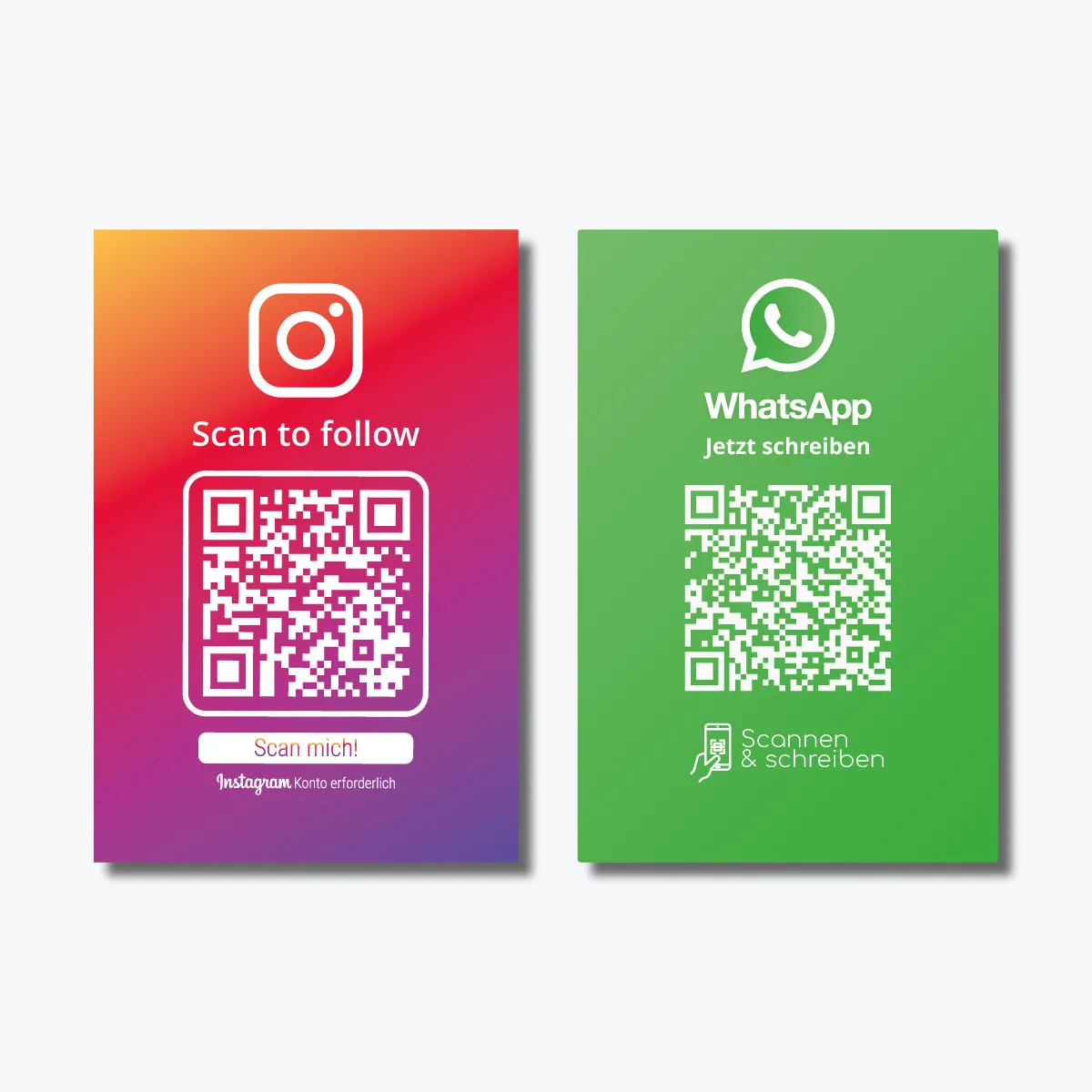 Instagram & WhatsApp Bewertungs Starter Set – Mehr Follower & Empfehlungen mit QR Code Karten & Holo-Stickern – Ansicht 2