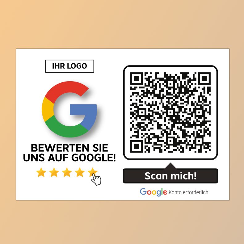 Bewerten Sie uns auf Google Aufkleber mit Google Bewertung QR Code