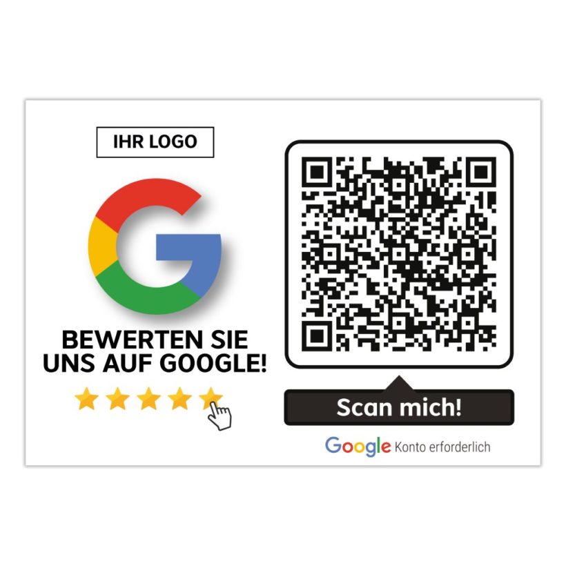 Bewerten Sie Uns Auf Google Vorlage Bewerten Sie uns auf Google Aufkleber mit QR Code | empfehlio