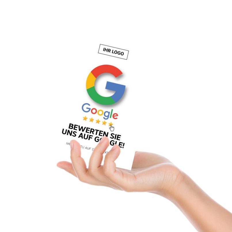 Bewerten Sie uns auf Google Karte "Minimal" mit Google Bewertung QR Code empfehlio
