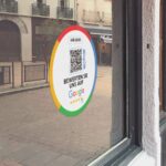 Évaluez-nous sur Google&nbsp;! Autocollants avec code QR (ronds)