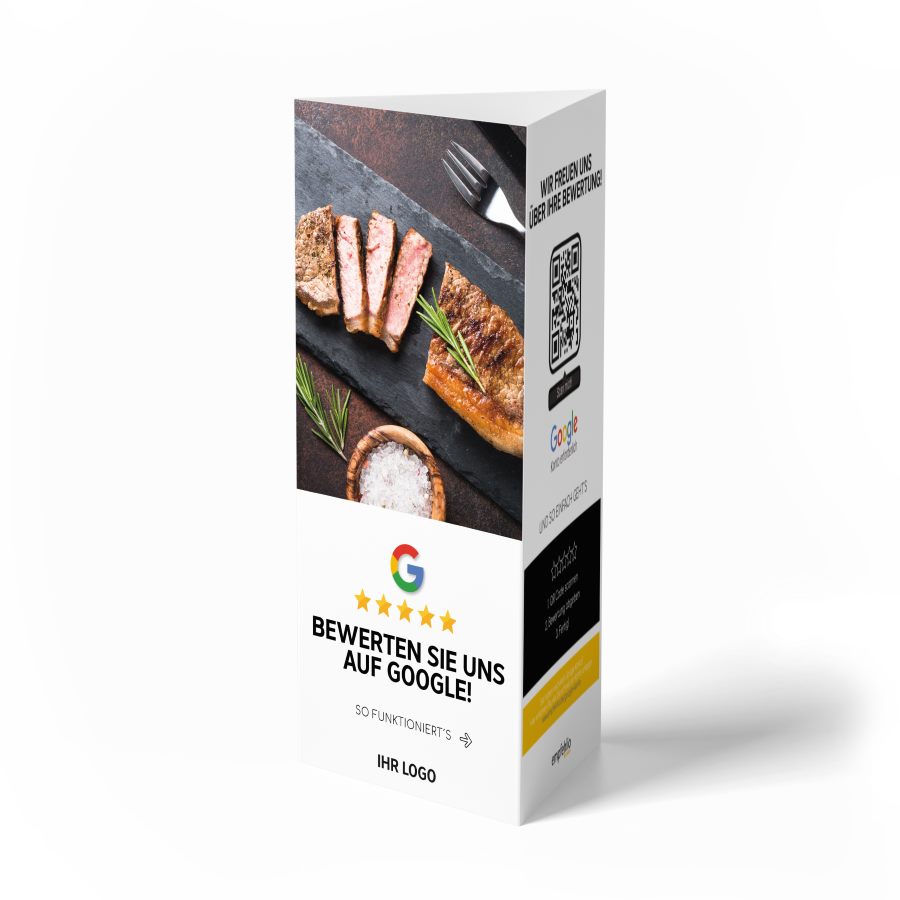 bewerten sie uns auf google Tischaufsteller 7