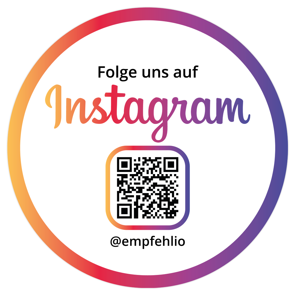 Aufkleber Sticker Folge uns auf Instagram Rund Color - empfehlio