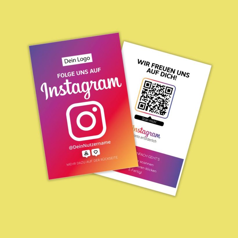 Folge uns auf Instagram Visitenkarte "Color" empfehlio