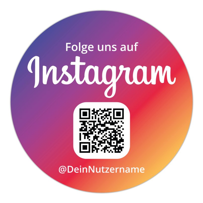 Instagram NFC Sticker &ldquo;Square&rdquo; mit Instagram QR Code - empfehlio