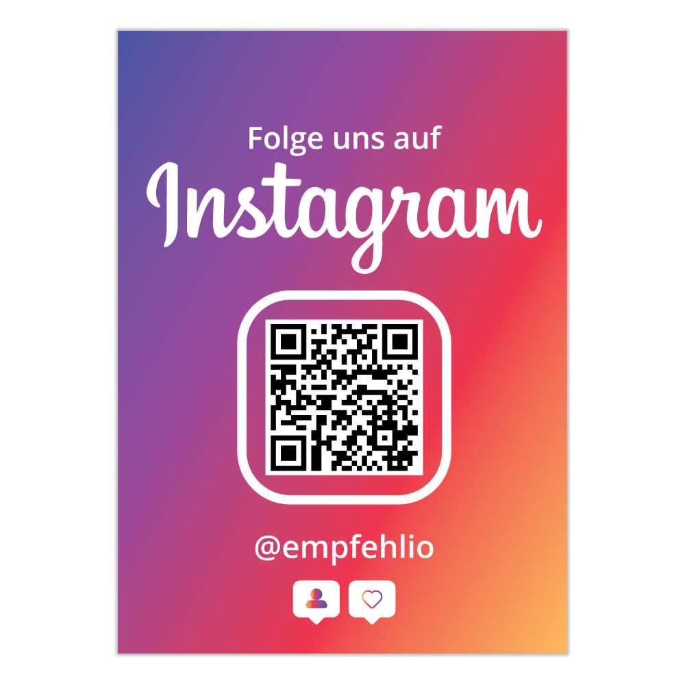 Aufkleber Sticker Folge uns auf Instagram Hochkant - empfehlio