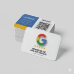 Bewerten Sie uns auf Google Visitenkarte Icon mit Google Bewertung QR Code