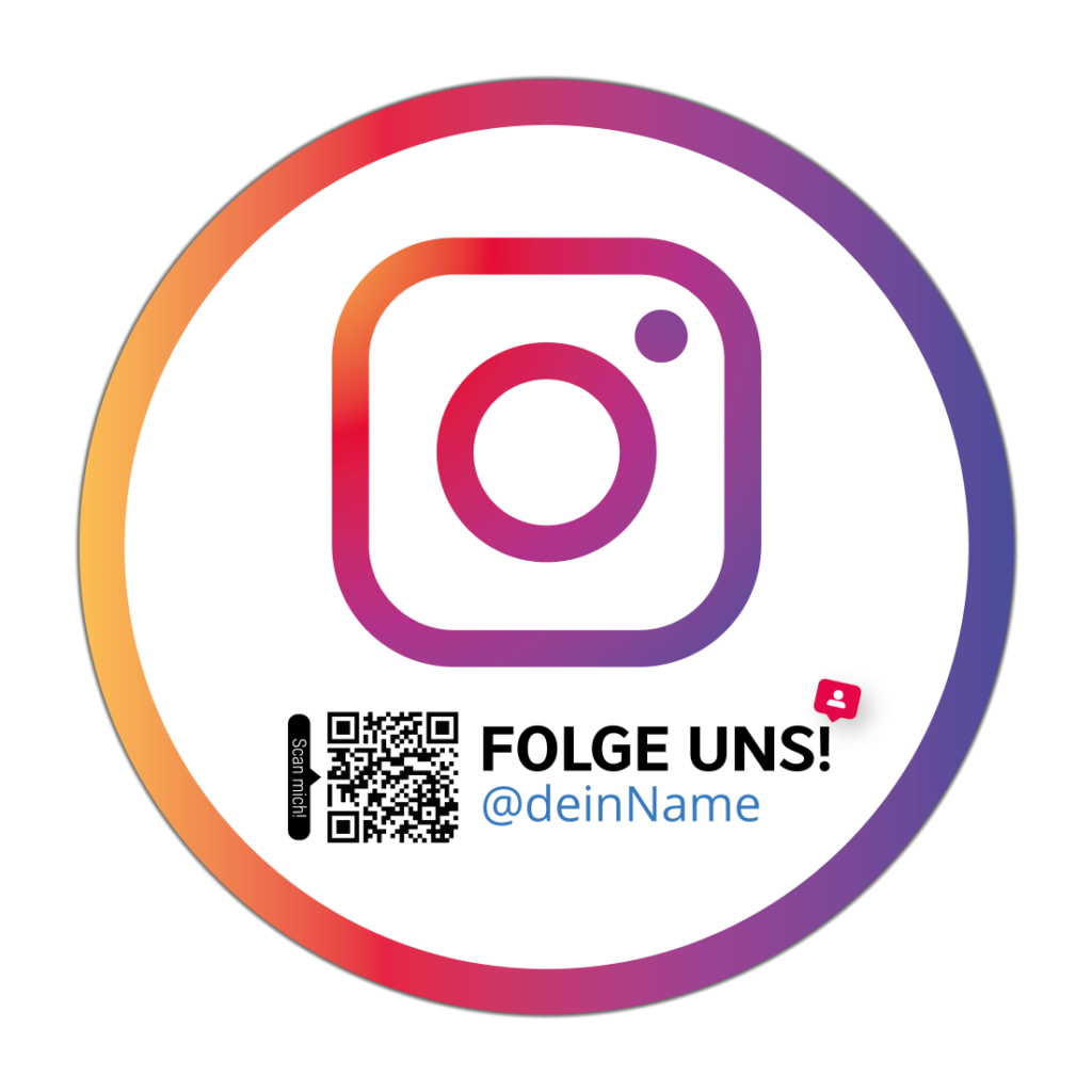 Instagram Aufkleber mit QR Code & Namen - empfehlio