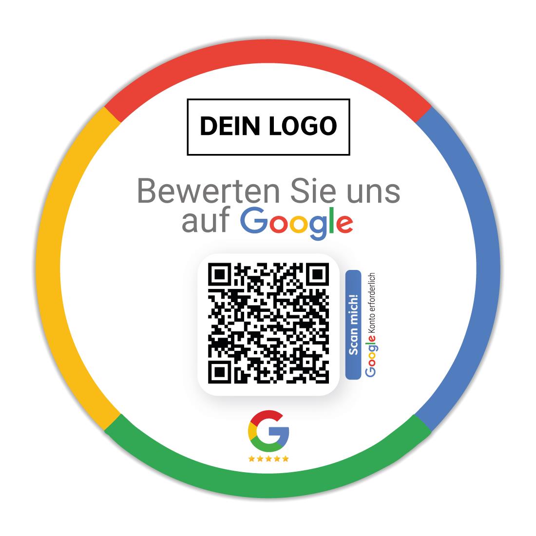 Bewerten Sie uns auf Google Aufkleber mit Google Bewertung QR Code -  empfehlio