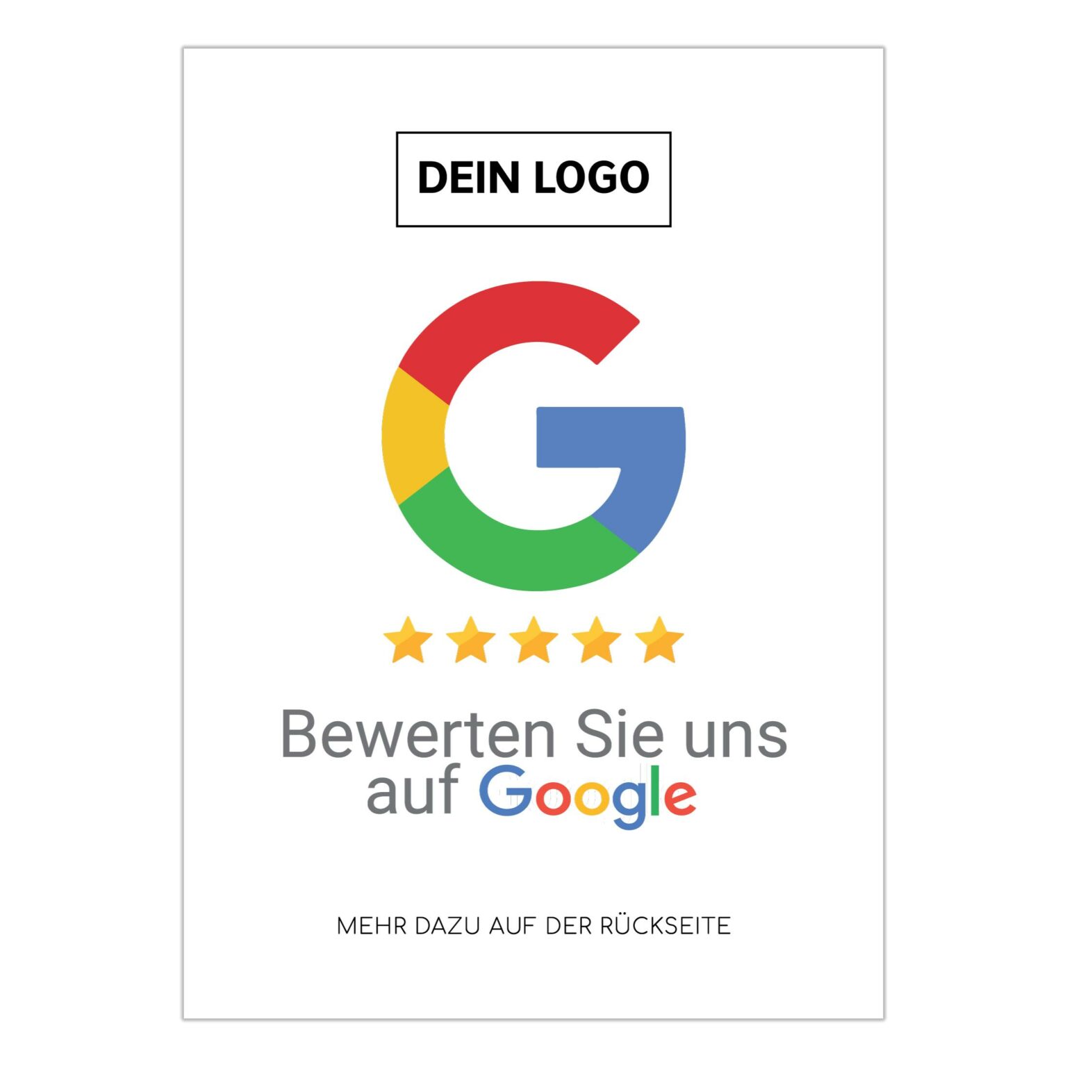 Bewerten Sie uns auf Google Karte "Minimal" mit Google Bewertung QR