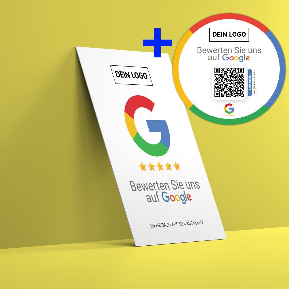 Bewerten Sie uns auf Google Aufkleber mit Google Bewertung QR Code -  empfehlio