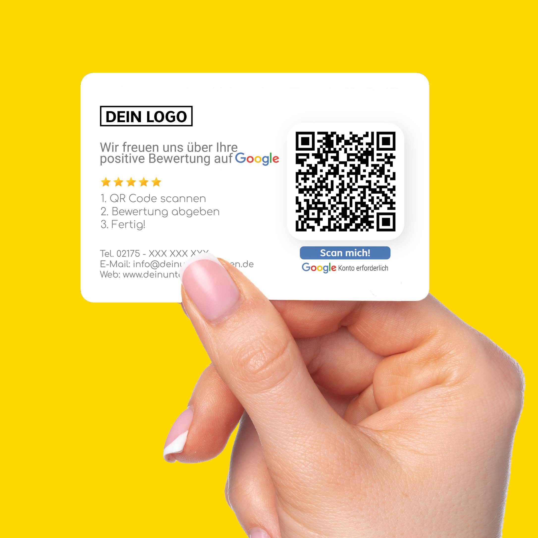 Bewerten Sie uns auf Google Aufkleber mit Google Bewertung QR Code -  empfehlio