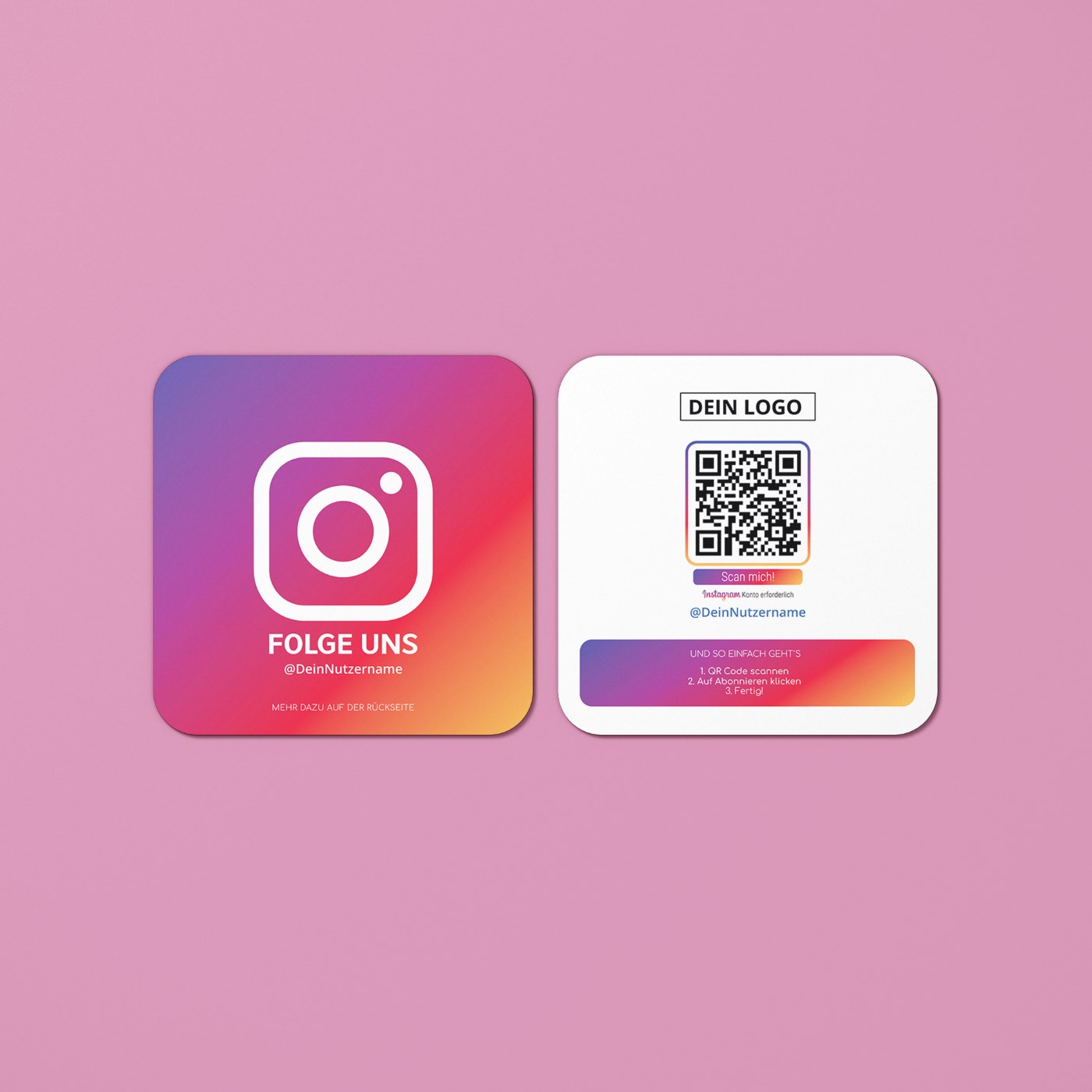 Suivez-nous sur Instagram Carte carrée «&nbsp;Couleur&nbsp;» – Image 2