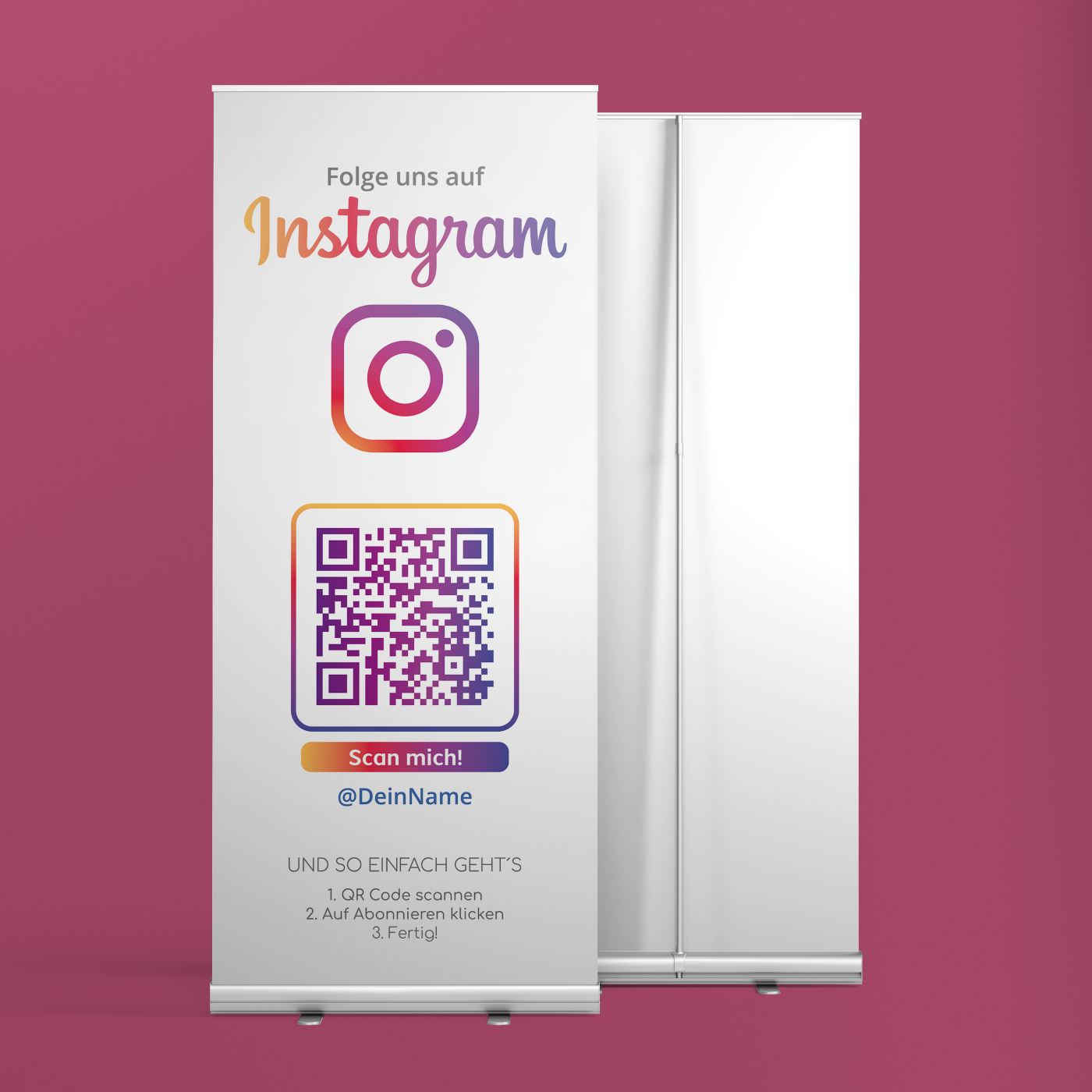 Aufkleber Sticker Folge uns auf Instagram Rund Color - empfehlio