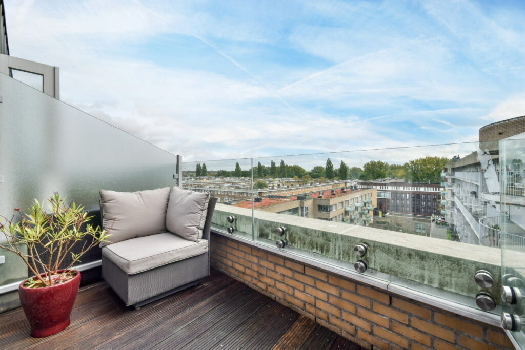 Balcony of a beautiful house in the daytime