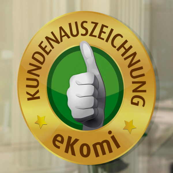 eKomi Vertrauens-Siegel Sticker