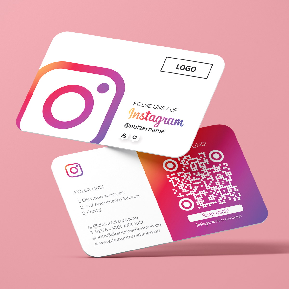 Social Media Aufkleber mit QR Code Unternehmen personalisiert - Instagram  05