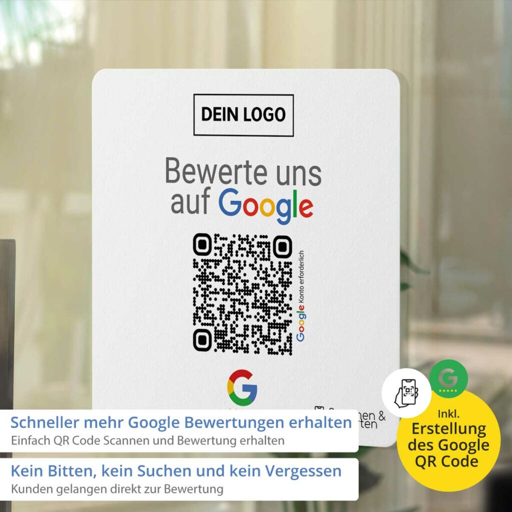 Bewerten Sie uns auf Google Aufkleber mit Google Bewertung QR Code -  empfehlio