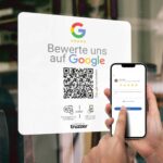 Google Bewertung NFC Aufkleber "Square" mit Google Bewertung QR Code