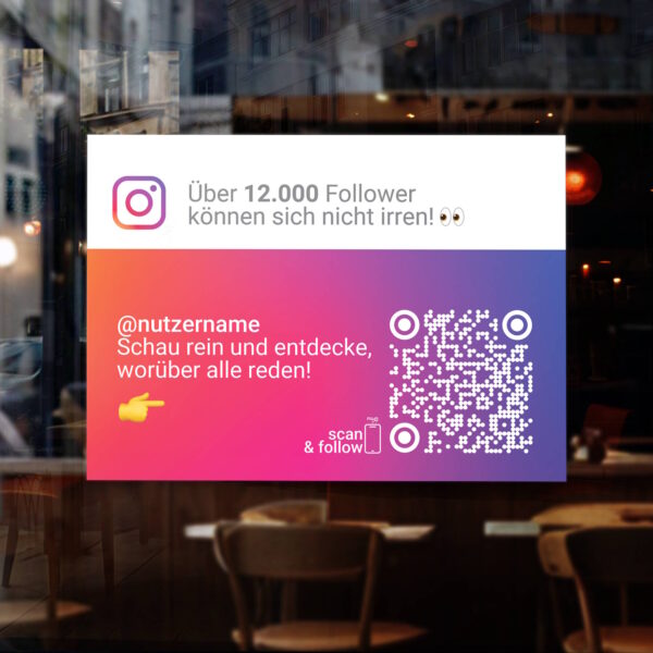 Instagram Followeranzahl Trust Sticker mit QR Code