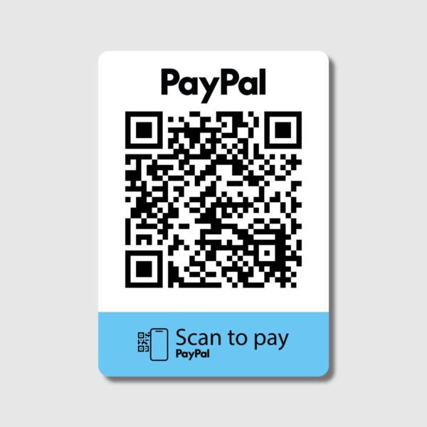 PayPal bezahlen QR Code Aufkleber Brand refresh