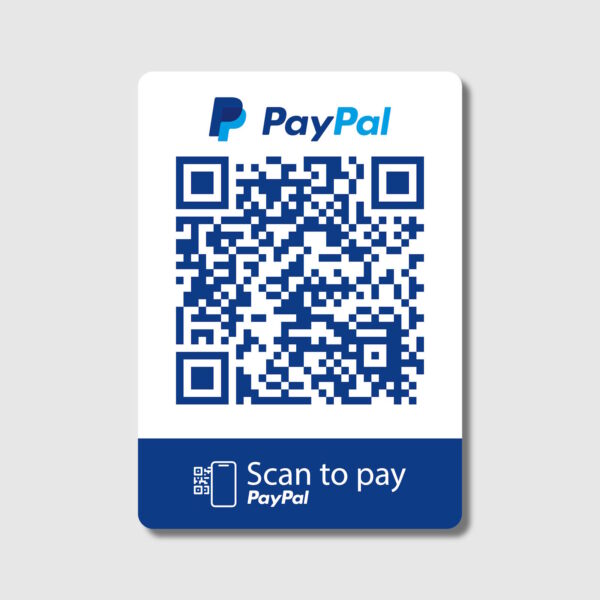 PayPal bezahlen QR Code Aufkleber