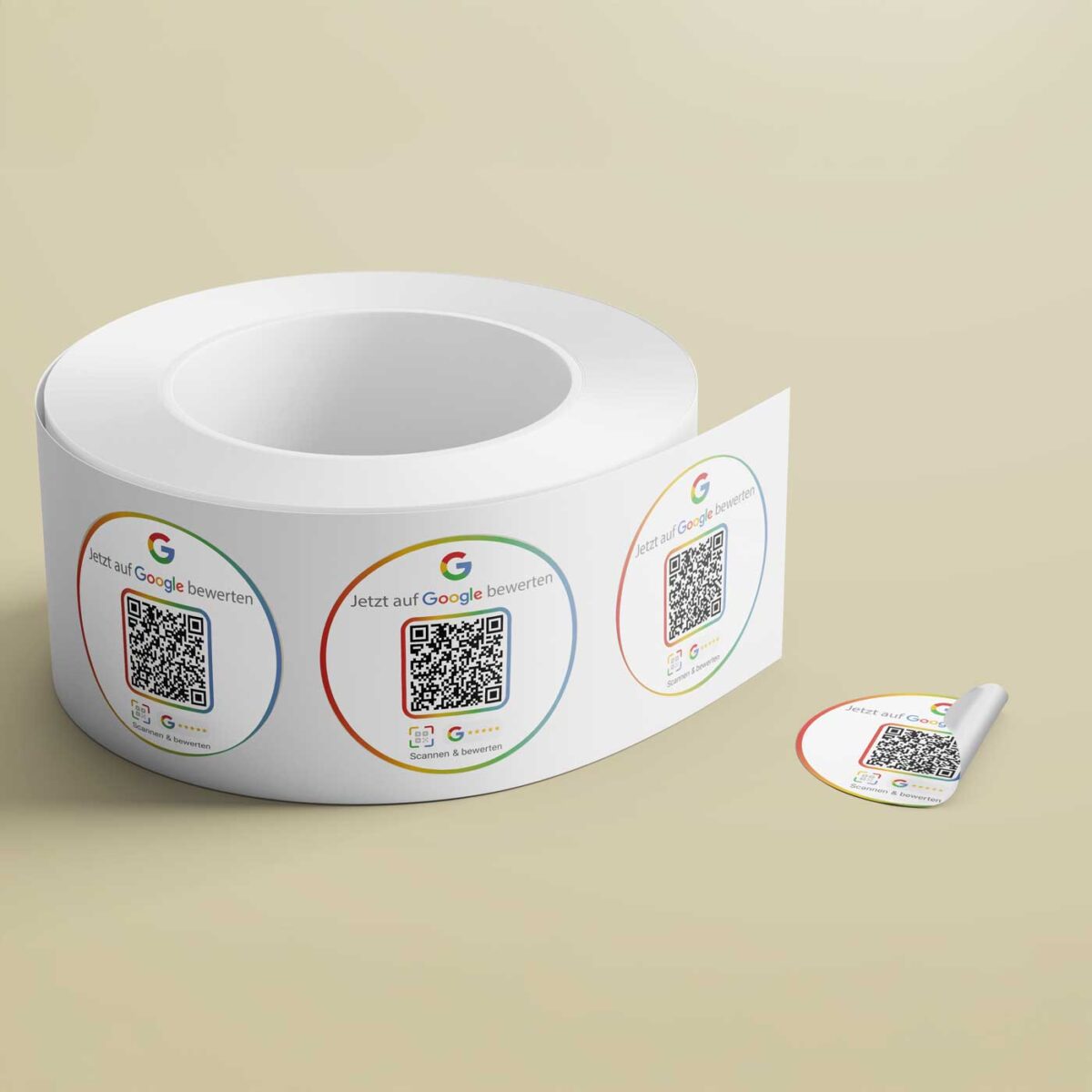 Google Bewertung QR Code Etikettenrolle – „G“-Design Schwarz & Weiß – Für mehr Bewertungen – Bild 4