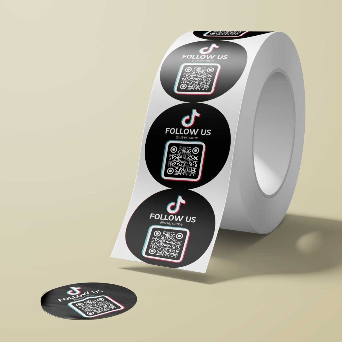 TikTok Follower QR Code Sticker Etikettenrolle – Mehr Reichweite mit QR-Aufklebern – Bild 1