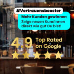 Google Bewertung Sticker mit Score – „Top Rated on Google“ – Schaufenster & Ladentür – Gold oder Weiß – 3 Größen – Bild 3