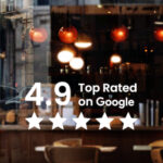 Google Bewertung Sticker mit Score – „Top Rated on Google“ – Schaufenster & Ladentür – Gold oder Weiß – 3 Größen – Bild 2