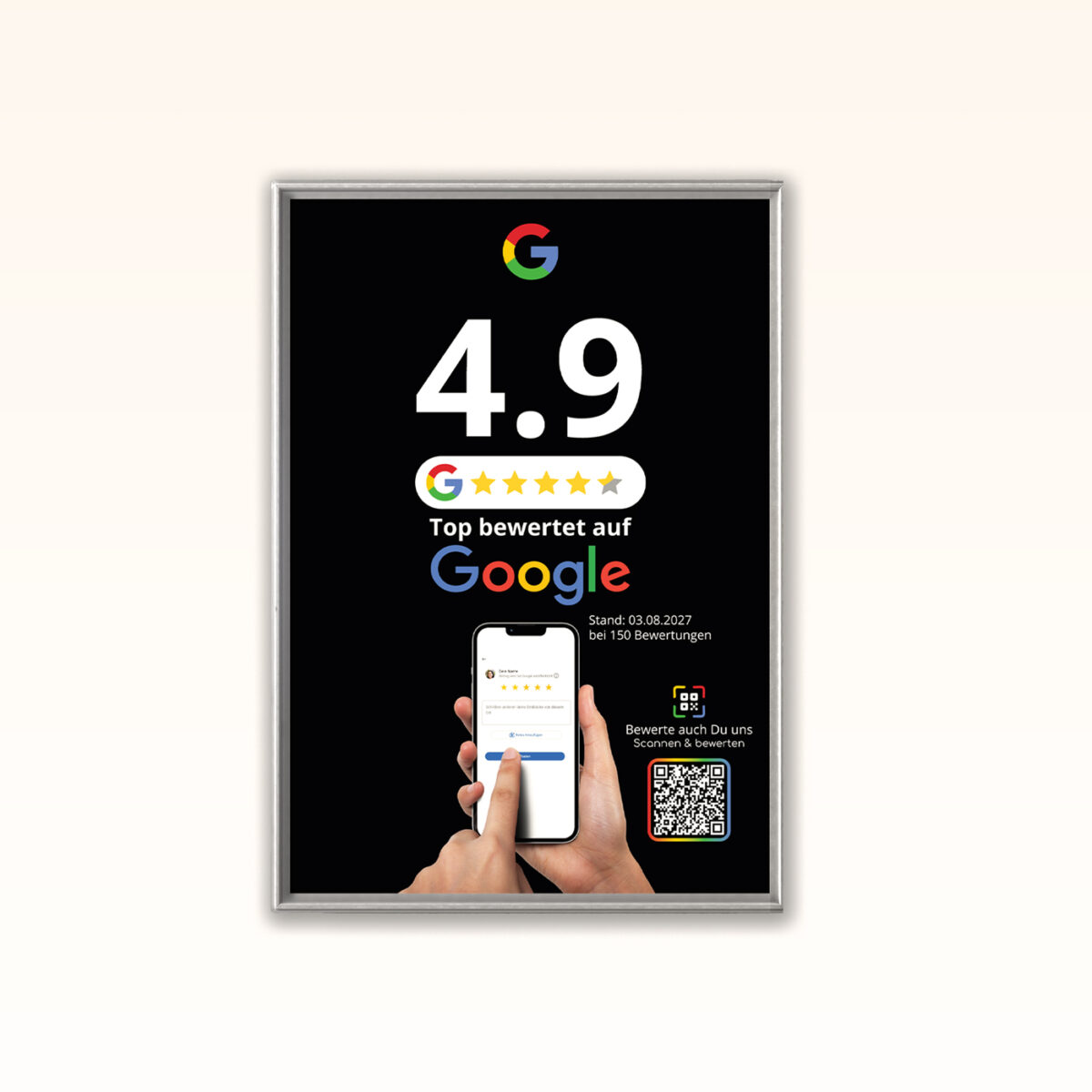 Google Bewertung Poster A3 "Phone"  | Mit QR Code direkt zur Bewertung | Kundenfeedback sichtbar machen – Bild 2