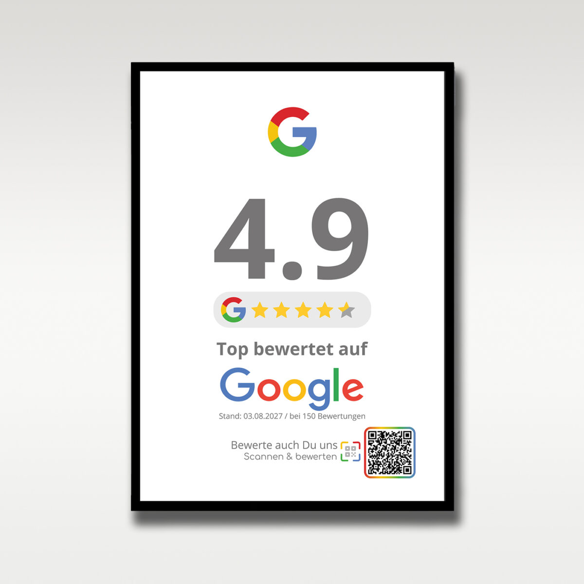 Google Bewertung Poster A3 | Mit QR Code direkt zur Bewertung | Kundenfeedback sichtbar machen – Bild 2