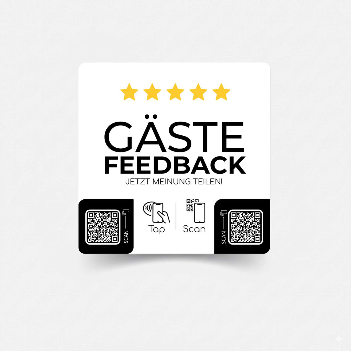 Gäste Feedback Sticker mit NFC & QR-Code – Bild 1