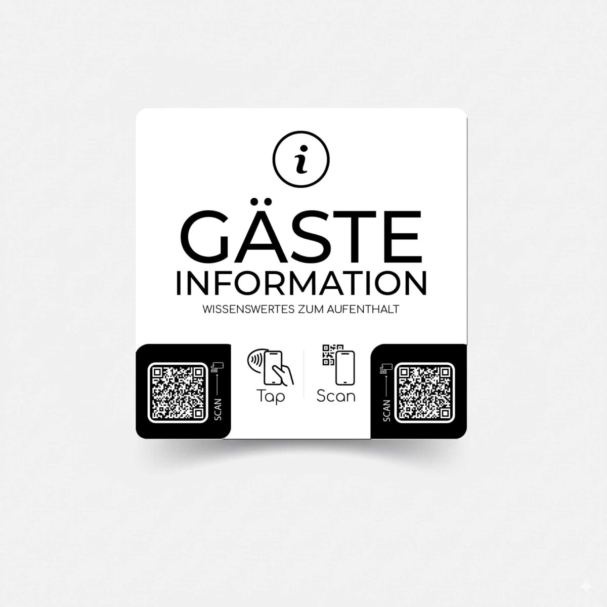 Gästeinformation Smart Sticker mit NFC und QR Code – Bild 1
