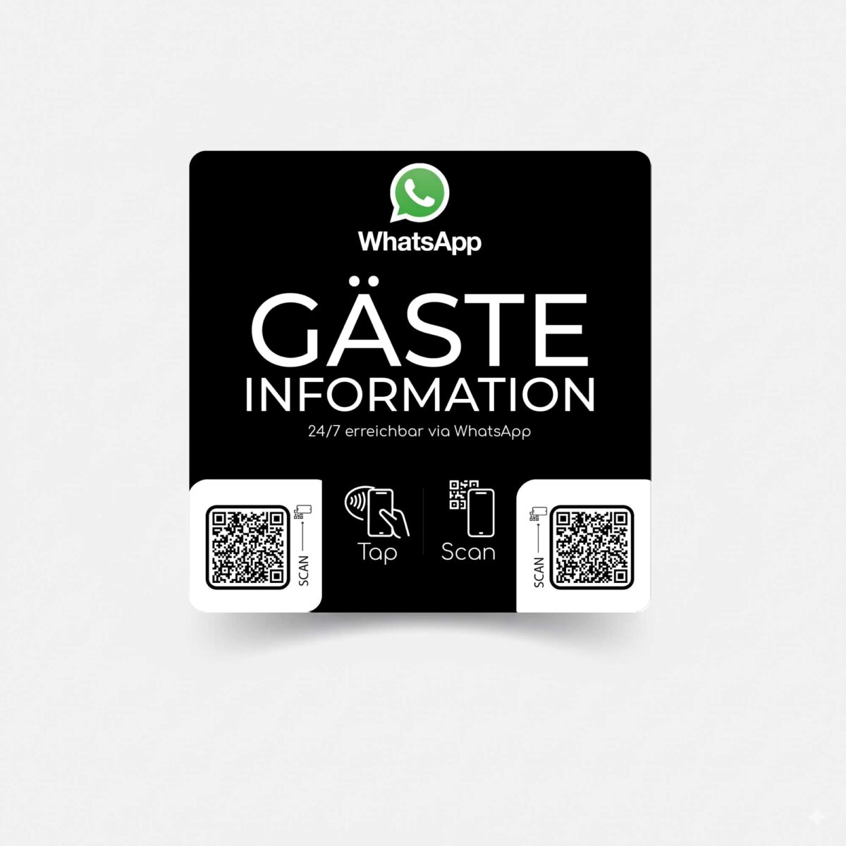 Gästeinformation WhatApp Smart Sticker mit NFC und QR Code – Bild 2